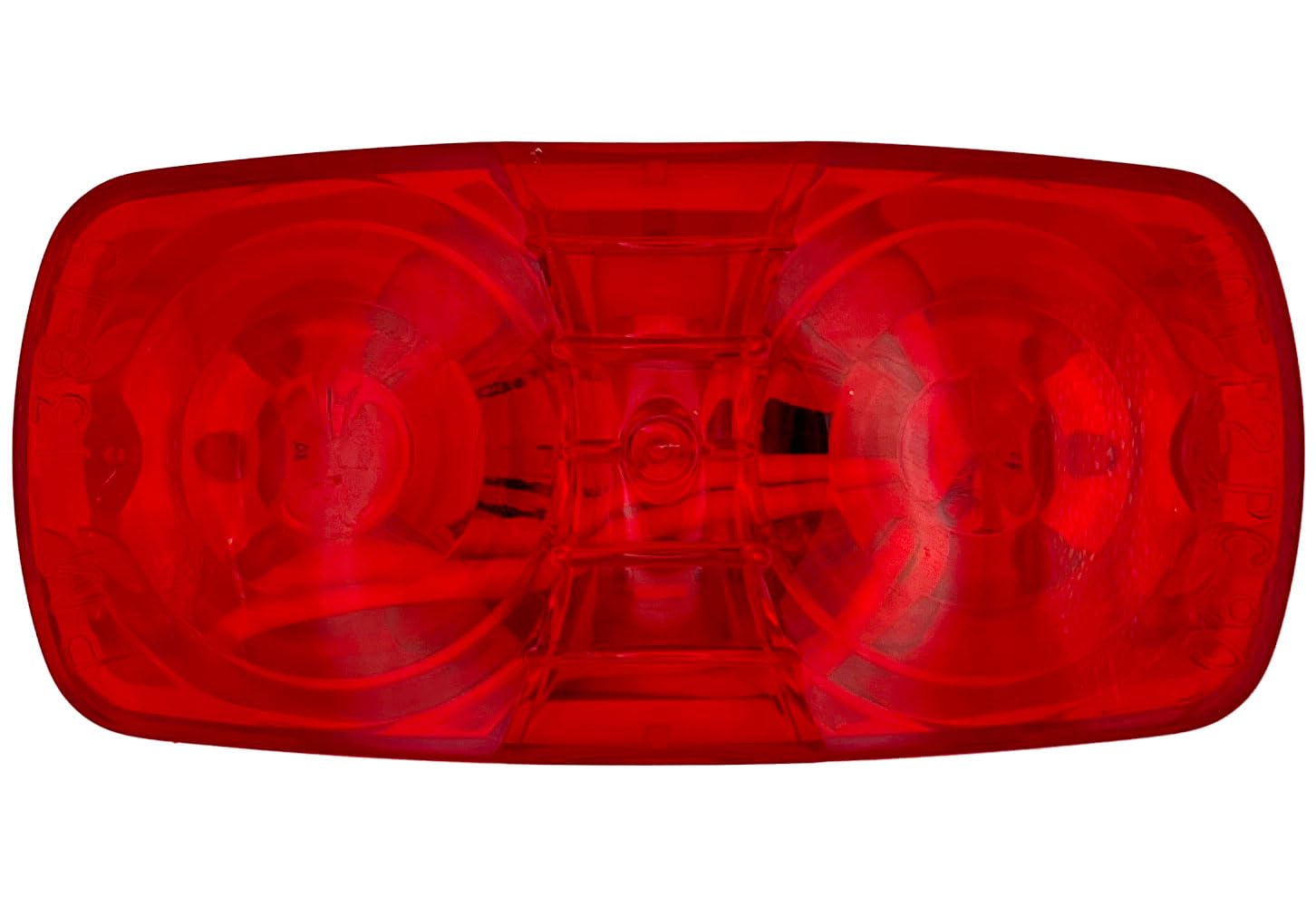 Red Double Bulls-Eye LED Marker/Clearance Light, RV Designer L913, PC-Rated Rectangular, 4″X2″