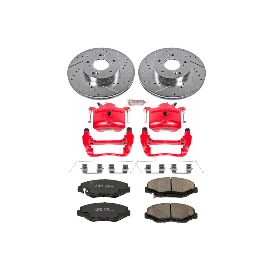 Power Stop Z23 Evolution Sport Brake Kit with Calipers For Acura ILX 2014-2015, Honda Accord 2003-2012, Honda CR-Z 2016, Honda Civic [Model Specific] 2013-2021