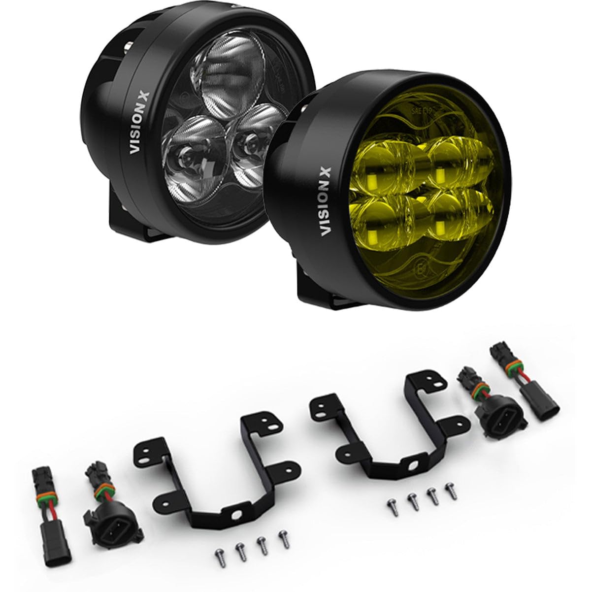 Vision X Lighting Fog Light CR-3 Hybrid KIT - Jeep Cherokee 14-17, JK 07-18, JL 18-22, Gladiator JT 20-22
