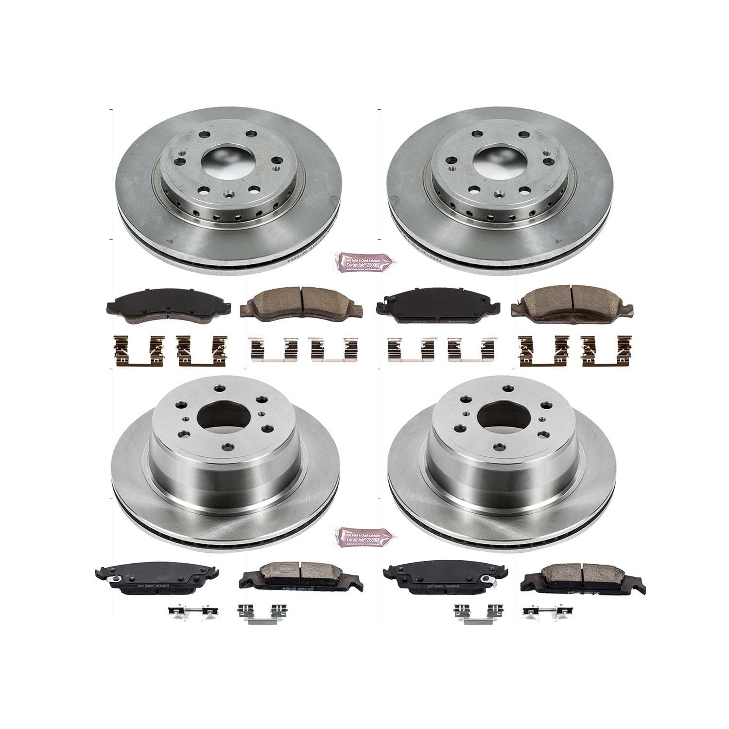 Power Stop Autospecialty KOE7225 Front and Rear Replacement Brake Kit-OE Brake Rotors & Ceramic Brake Pads For Chevrolet Tahoe 2015-2020 [Model Specific]