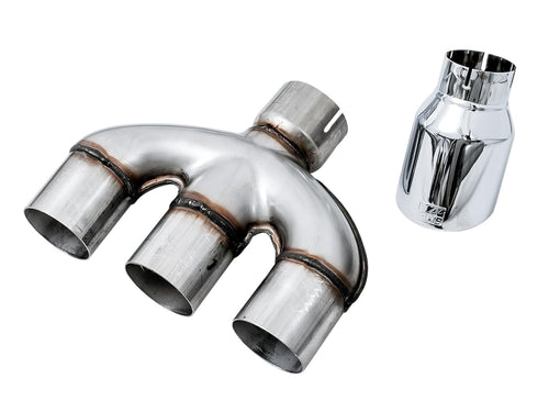 AWE Tuning 17-20 Honda Civic Si Dual-to-Triple Tip Conversion Kit 1.5L Turbo - Chrome Silver Tip - 3810-52018