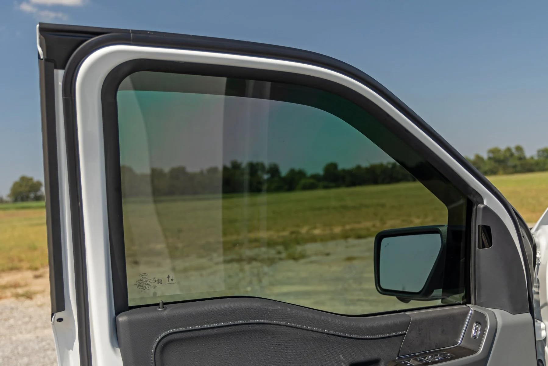 Rough Country Window Rain Guards in-Channel for Ford F-150, Lightning, F-250, F-350, Raptor Crew Cab (2015-2025) - Low Profile Visors, 4-Pc Rain Guard for Trucks