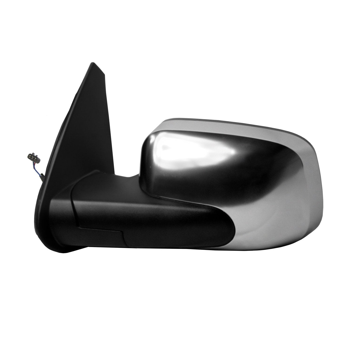 Fit System Mirror Driver Side for Chevrolet HHR Wagon, Textured Black w/Satin Silver Cover, Foldaway, Power