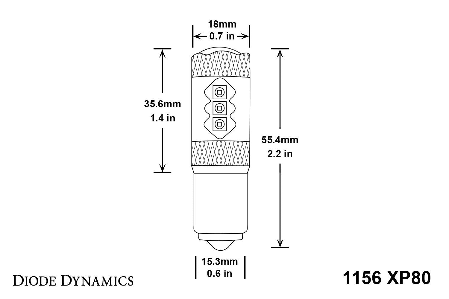 1156 XP80 Diode Dynamics Turn Signal LED Bulbs (Single), Red