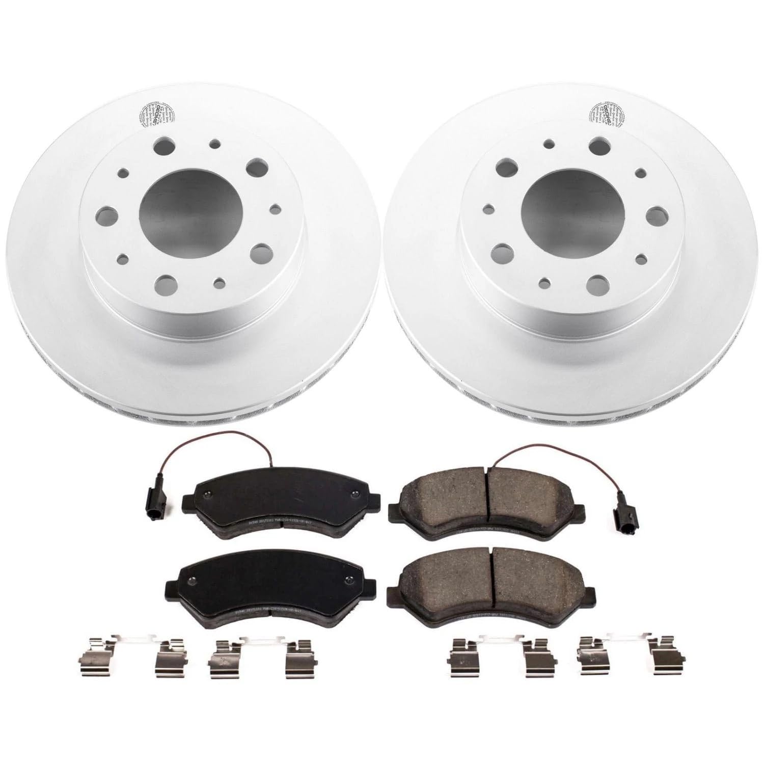 Power Stop Coated Brake Rotor and Ceramic Brake Pads CRK7303- Front For Ram ProMaster 1500 2014-2023, Ram ProMaster 2500 2014-2023, Ram ProMaster 3500 2014-2023 [Model Specific]