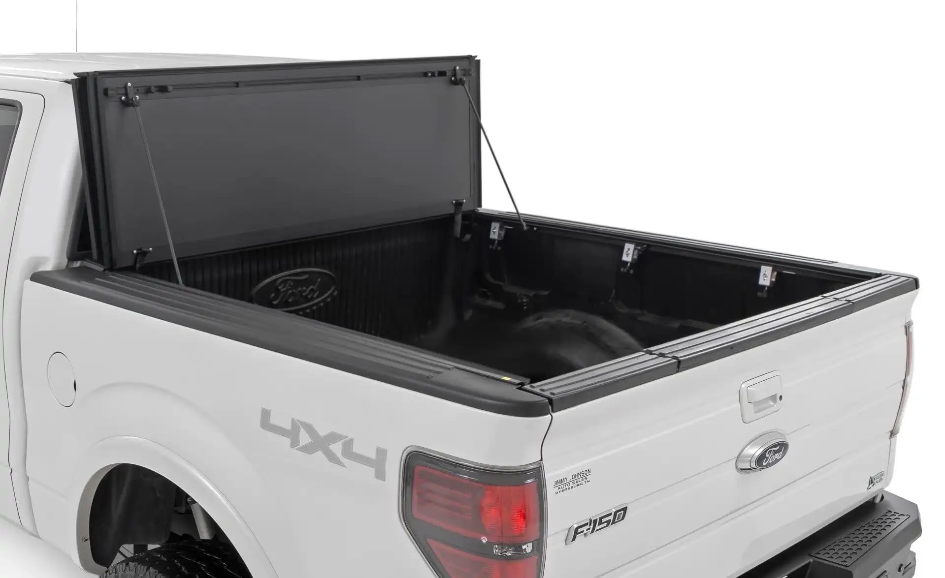 Rough Country Hard Tri-Fold Truck Bed Flip Up Tonneau Cover for Ford F-150 (2004-2014) - Fits 6'7" (78.8") Bed, All-Weather, Flush Aluminum Panels
