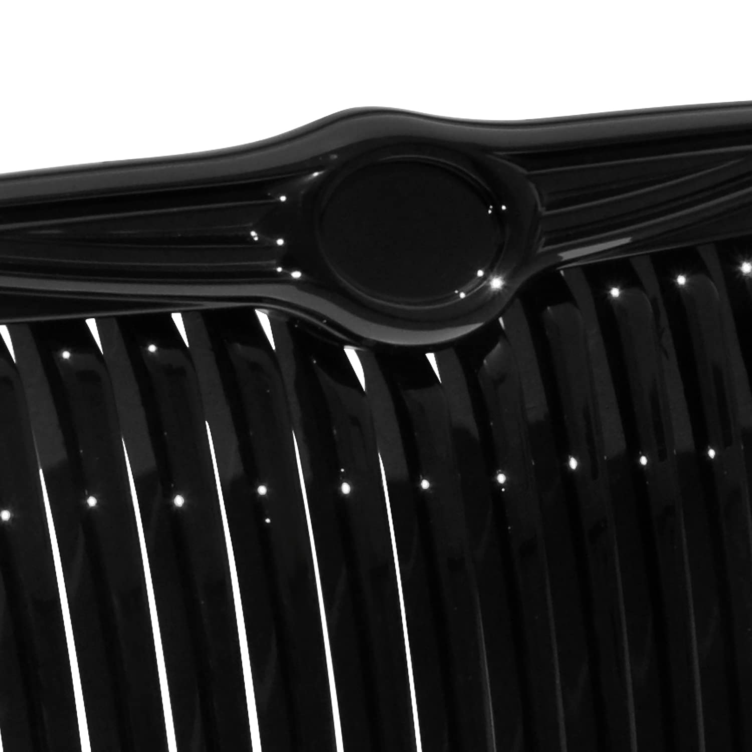 Spec-D Tuning Front Vertical Grill Hood Grille Black Compatible with 2005-2010 Chrysler 300 300C