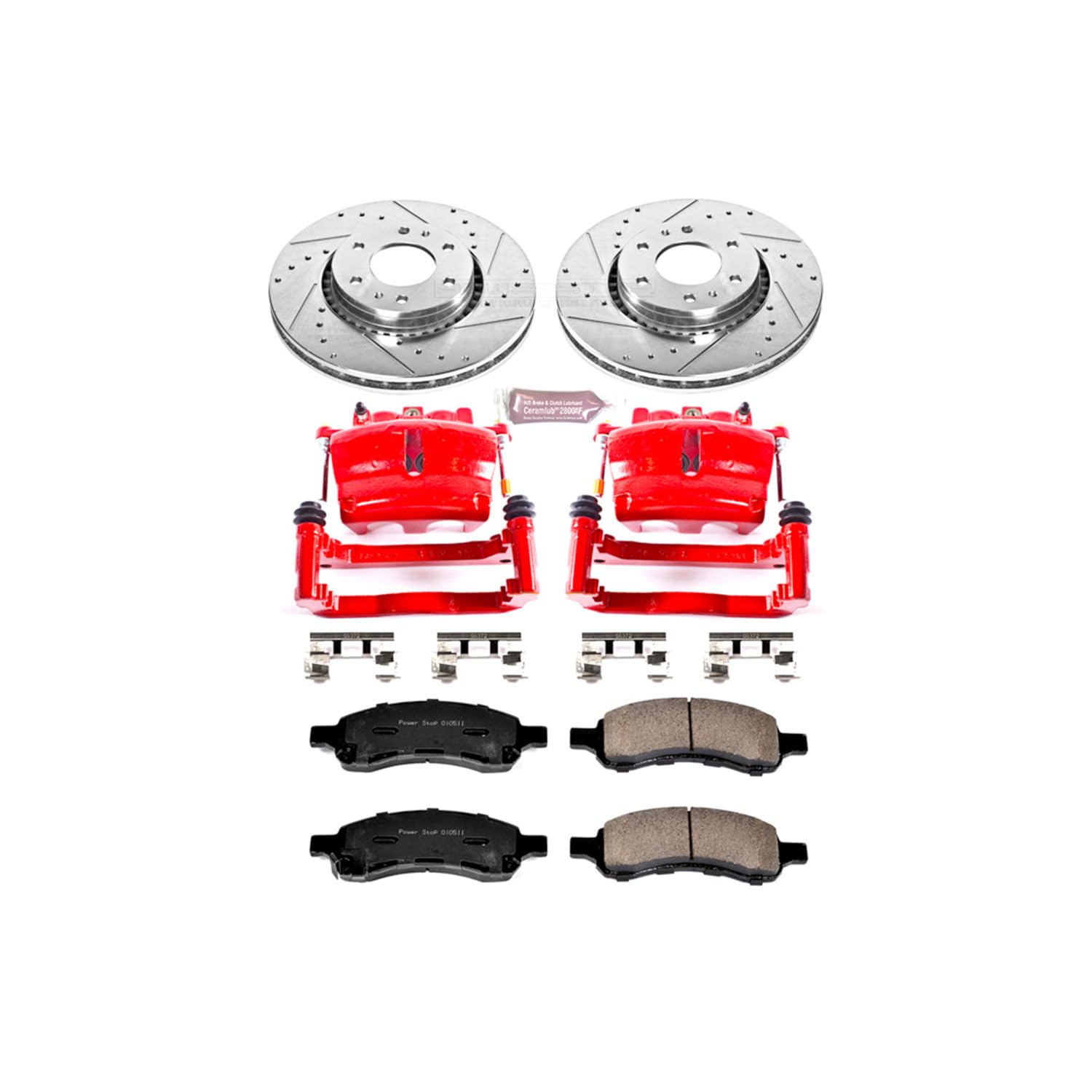 1-Click Performance Brake Kit with Calipers Power Stop (KC2059) For Buick Rainier, Chevrolet Trailblazer, Chevrolet Trailblazer, GMC Envoy, GMC Envoy, Saab 9-7x [Model Specific]