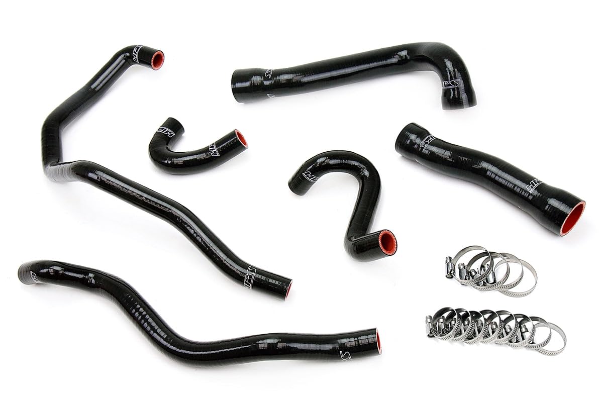 Black HPS 57-1543-BLK Silicone Radiator and Heater Hose Kit Coolant