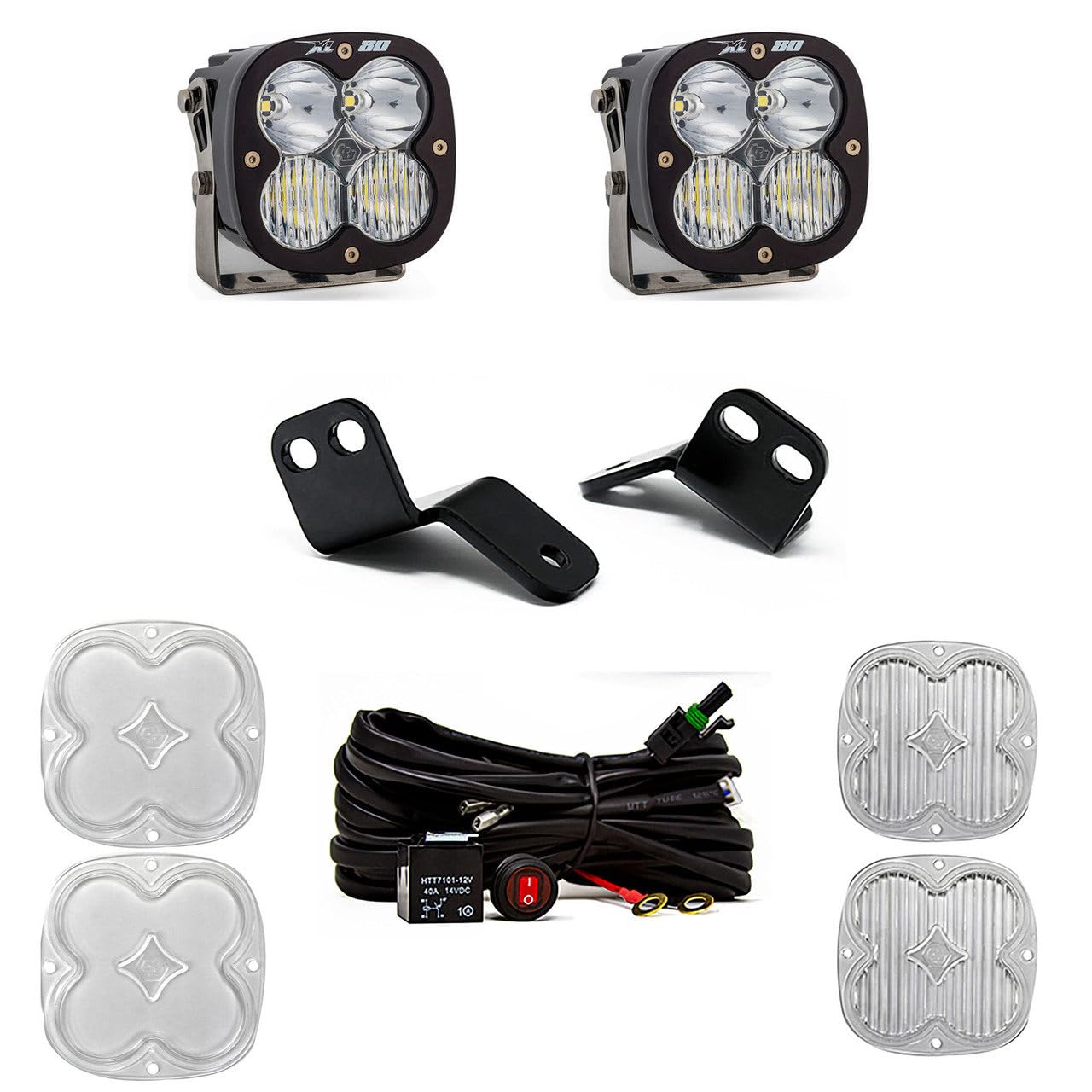 XL80 Baja Designs LED A-Pillar Light Kit for Textron Wildcat XX 2018-22 UTV (Driving/Combo; Clear)