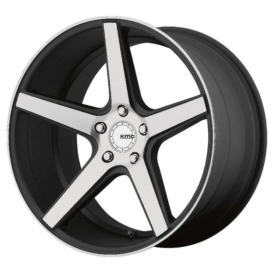 KMC Wheels KM685 Satin Black District Wheel With Machined Flanged (20x8.5"/5x120mm, +28mm offset)