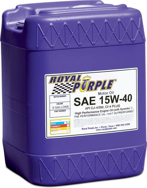 SAE 15W-40 Royal Purple API-Licensed High Performance Synthetic Motor Oil - 5 Gallon