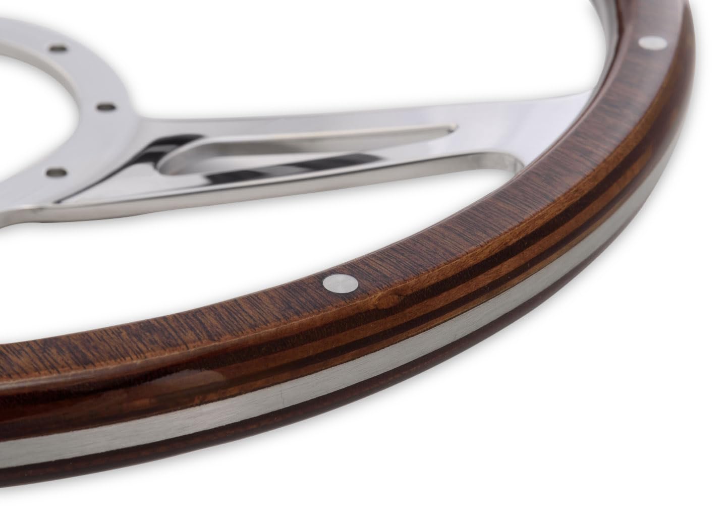 Corso Feroce Scott Drake GT350 Style 9 Hole Genuine Wood & Aluminum 15" Steering Wheel, Compatible with 1965-1973 Ford Mustang, Model S1MS-3600-WG