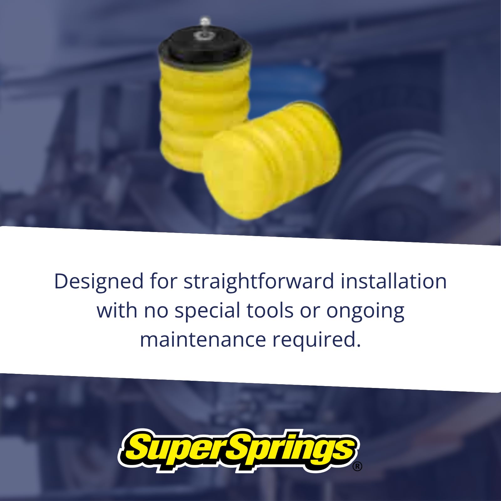 SuperSprings SSR-290-54 Yellow Left and Right Rear SumoSprings fits 1993 1999 P30 P32 4x2 | Reduces Rear End Sag, Decreases Vibration & Stabilizes Sway