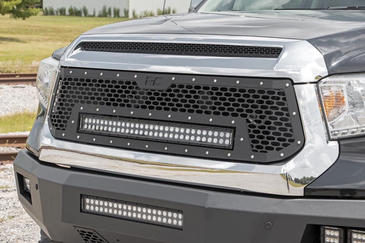 Rough Country LED Mesh Grille Insert w/White DRL for 2014-2017 Tundra - 70225