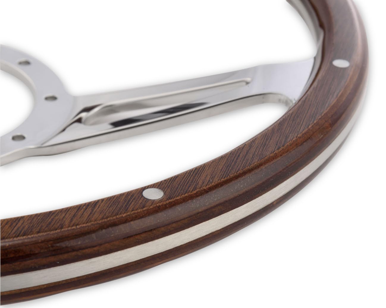 Cobra Style Scott Drake Wood & Aluminum 14" 9 Hole Steering Wheel S1MS-3600-WG-14