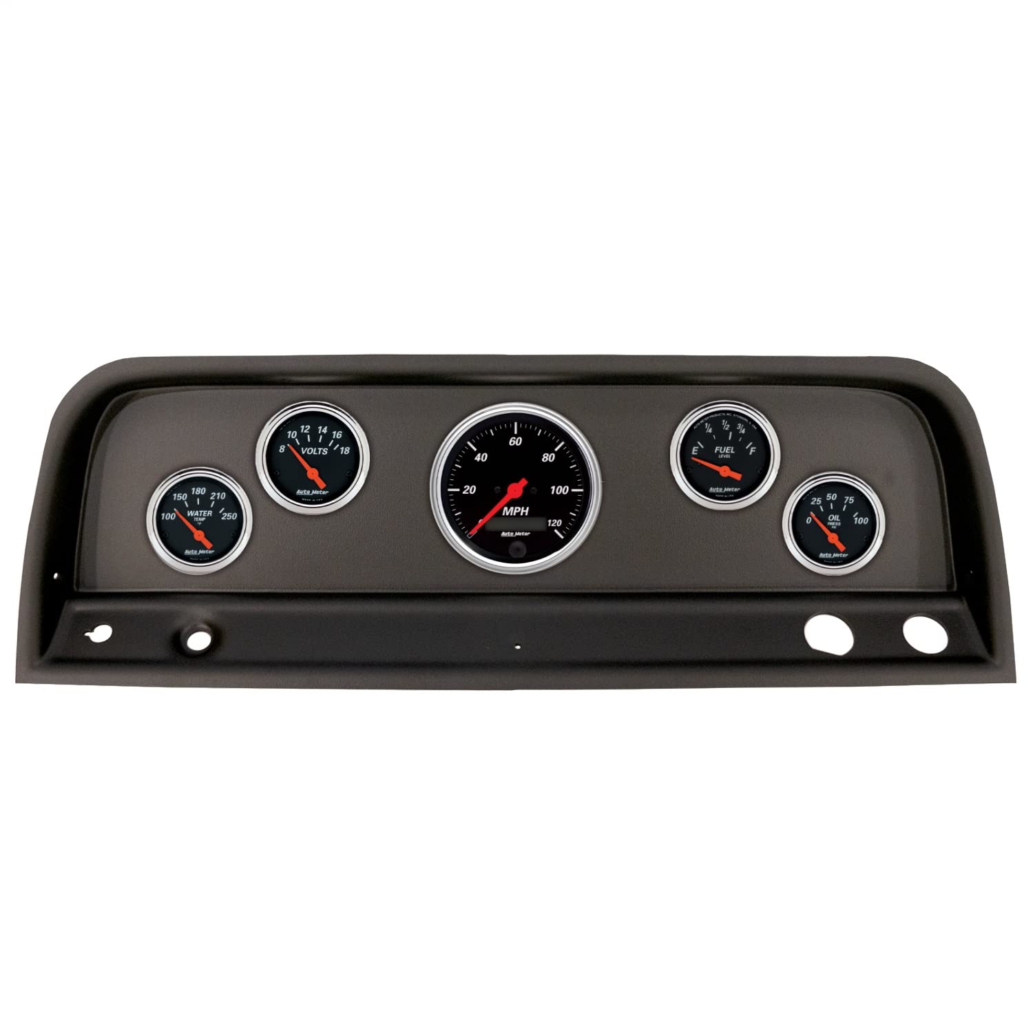 AutoMeter Dash Kit Direct Fit, (3 3/8" X1, 2 1/16" X4), Chevrolet Truck 64-66, Designer Black (2109-06)