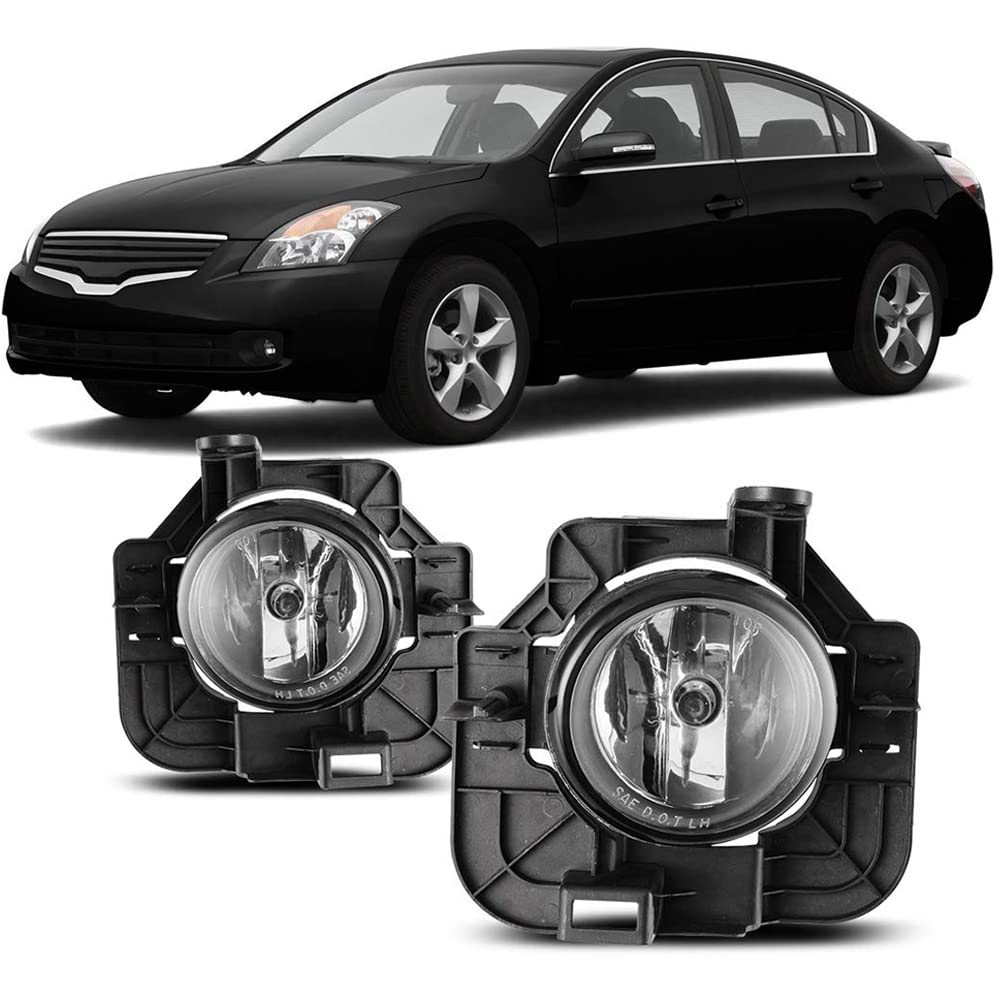 Winjet Driving Fog Lights Compatible with [2007 2008 2009 Nissan Altima Sedan] + Switch + Wiring Kit (Clear)