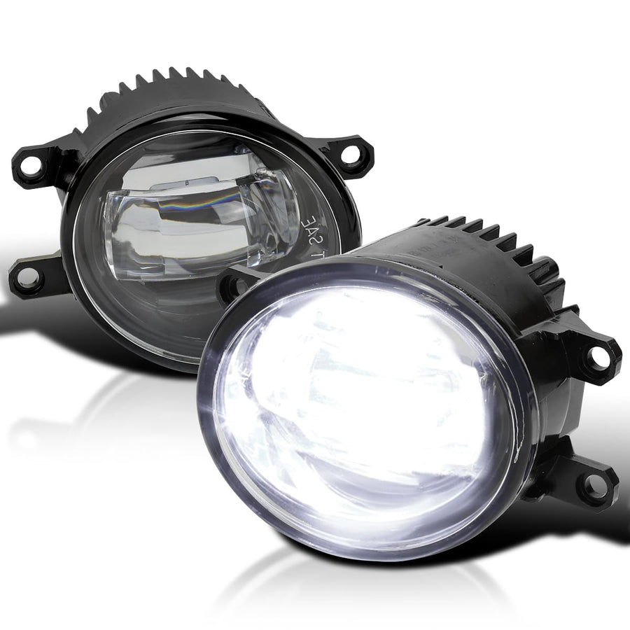 LED Fog Lights Spec-D Tuning Clear Lens + Built-In LED Bulbs Included Compatible with Toyota Tundra 2014-2020 L+R Pair Assembly