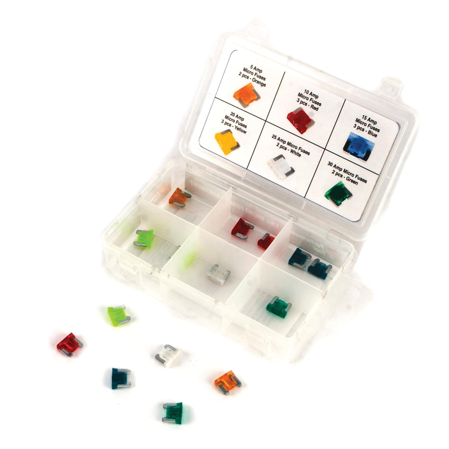 15-Piece Performance Tool W5376 Micro Fuse Assortment, Automotive Fuse Set With Wide Range of Amp Ratings (5A, 10A, 15A, 20A, 25A, and 30A)