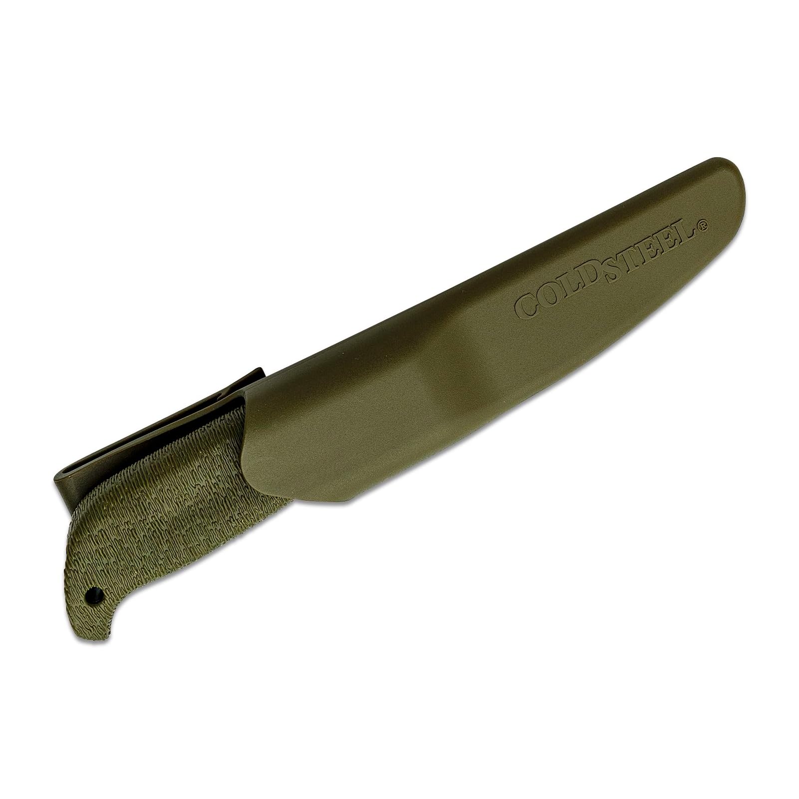 Cold Steel 4" Finn Hawk Durable Compact German 4116 Steel Fixed Blade Outdoor Bushcraft Game Hunting Utility Knife, 4-1/2" Textured Handle with TPR, Secure-Ex Sheath