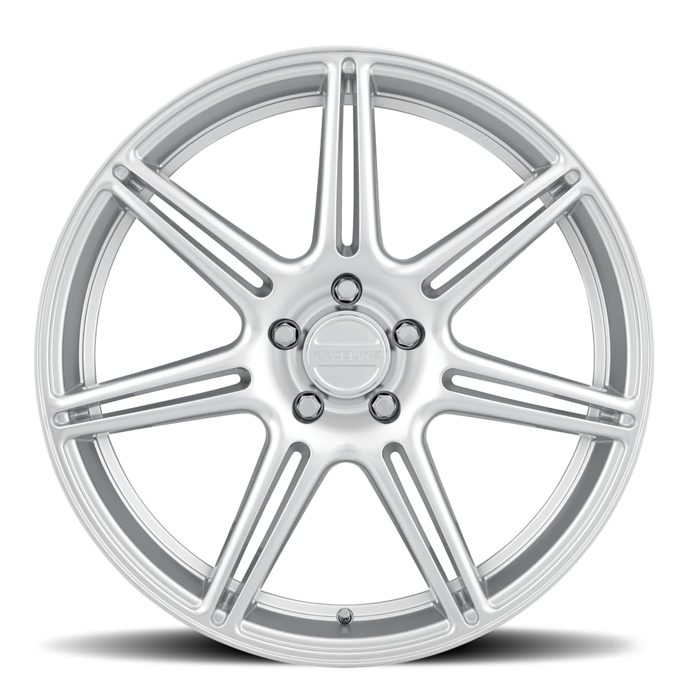 Apex Raceline Wheels Hyper Silver 17X7.5 5X100/5X114.3 +40mm 7 Spoke Aluminum Passenger Car Wheels, Replacement Car Rims