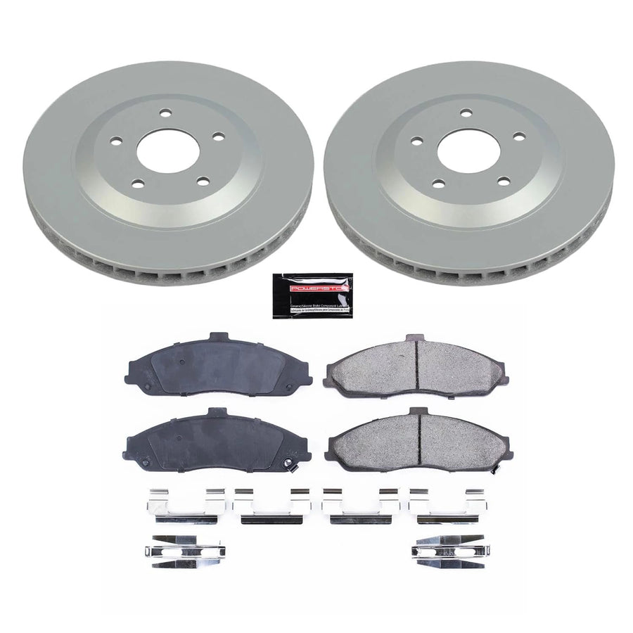 Brake Kit PowerStop For XLR 2004, XLR 2008-2009, Chevrolet Corvette 1997-2004 [Model Specific] - Front Coated Disc Rotors & Ceramic Brake Pads Replacement, CRK1559