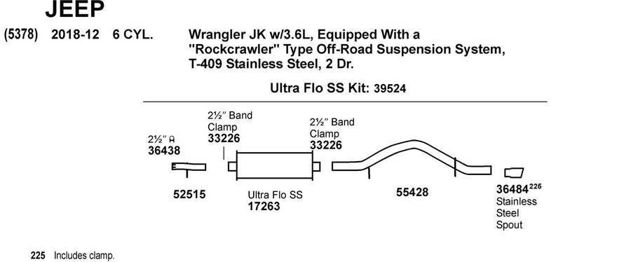 Exhaust Pipe Dynomax 52515 for Jeep Wrangler