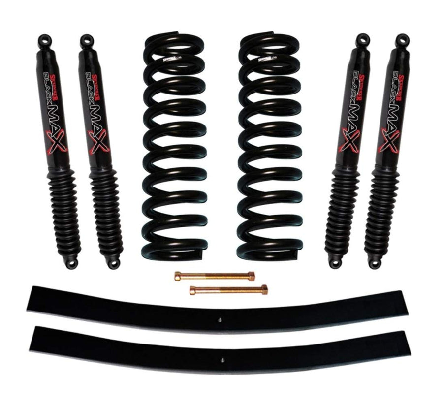 Skyjacker Suspension Lift Kit 174EPK-B w/Shock Black MAX Shocks 4 in. Lift Incl. Front Coil Springs Rear Add-A-Leafs