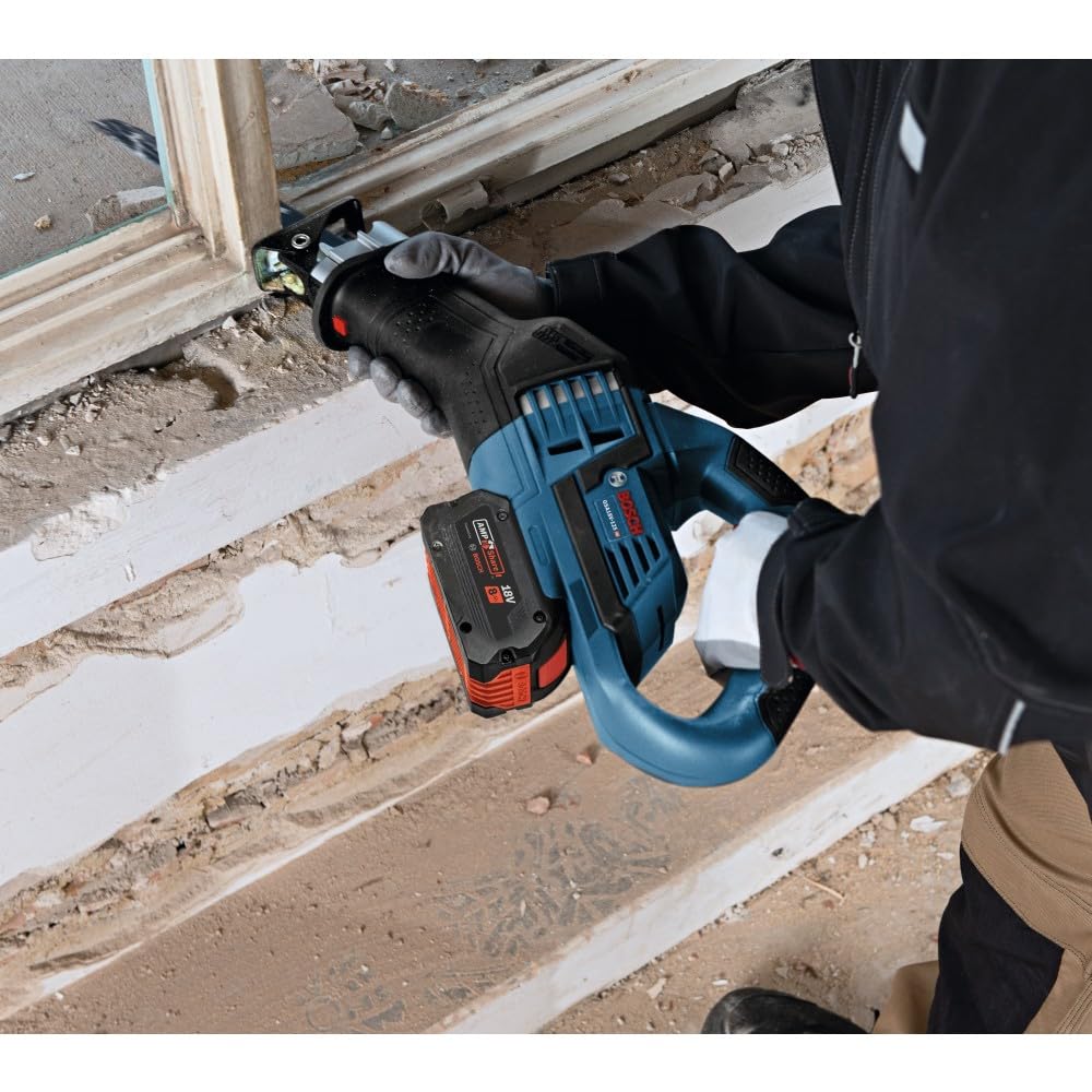 GSA18V-125K14A BOSCH 18V EC Brushless 1-1/4 In.-Stroke Multi-Grip Reciprocating Saw Kit with (1) CORE18V® 8 Ah High Power Battery