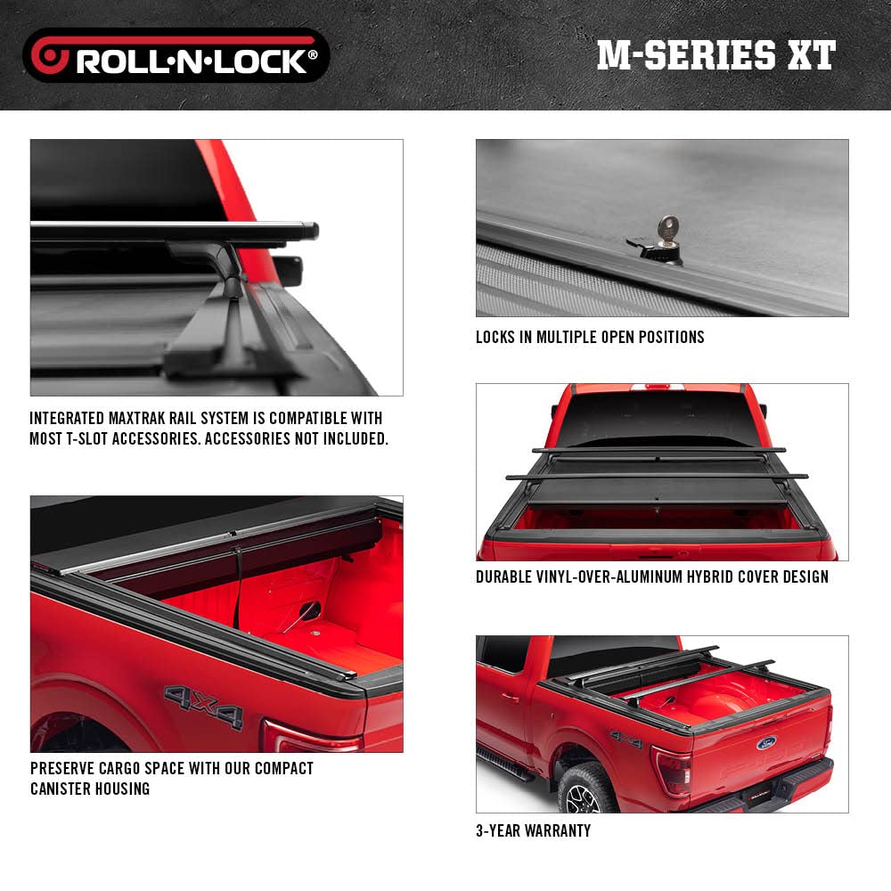 M-Series XT Roll N Lock Retractable Truck Bed Tonneau Cover | 576M-XT | Fits 2022 Toyota Tundra Ext Cab 6' 7" Bed (78.7")