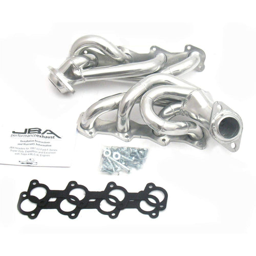 1-1/2" Shorty JBA Stainless Steel Silver Ceramic Exhaust Header for Ford Truck 5.4L 97-03