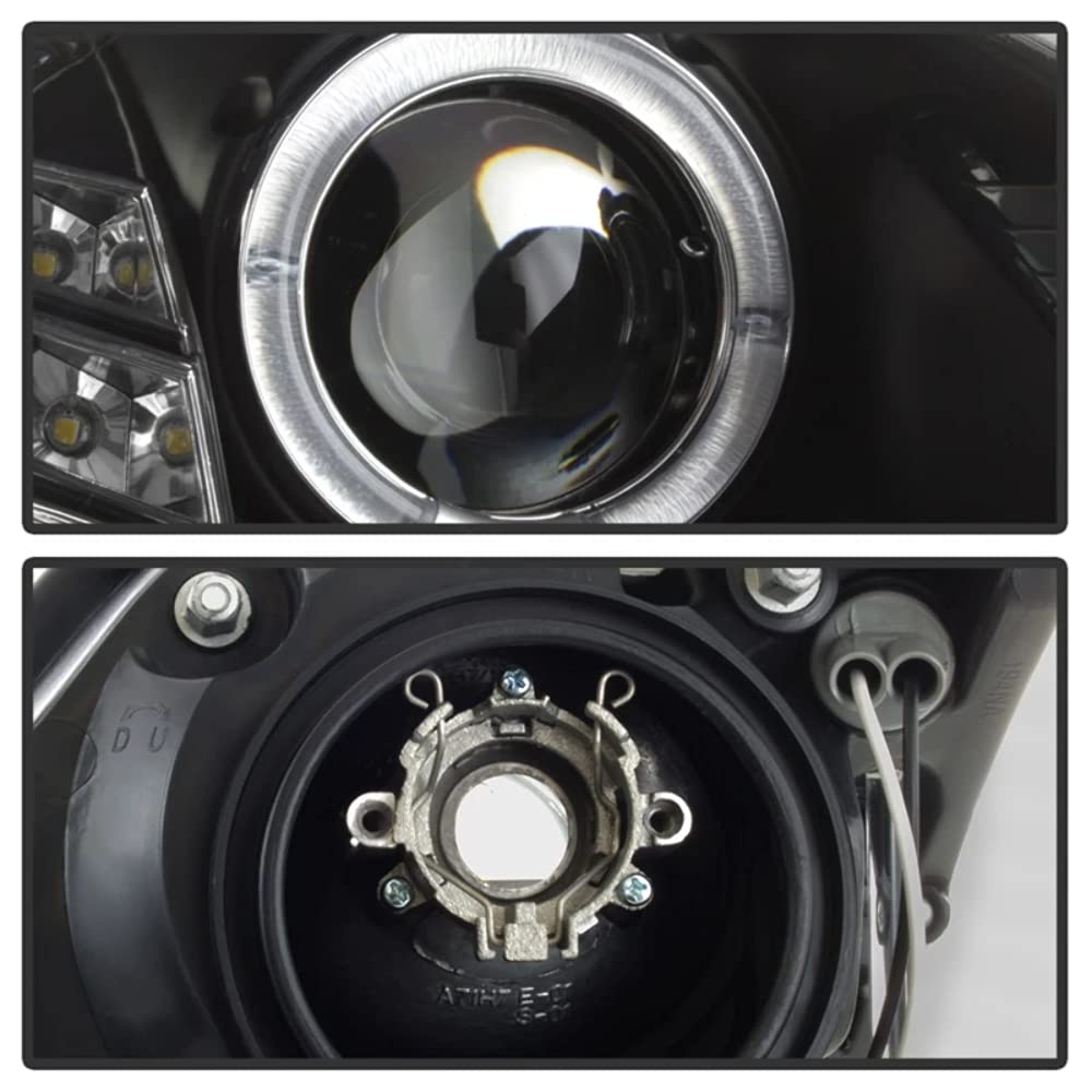 Spyder Infiniti G35 03-07 2DR Projector Headlights - Xenon/HID Model Only (Not Compatible With Halogen Model) - LED Halo - DRL - Black - High H4 (Included) - Low D2R (Not Included)