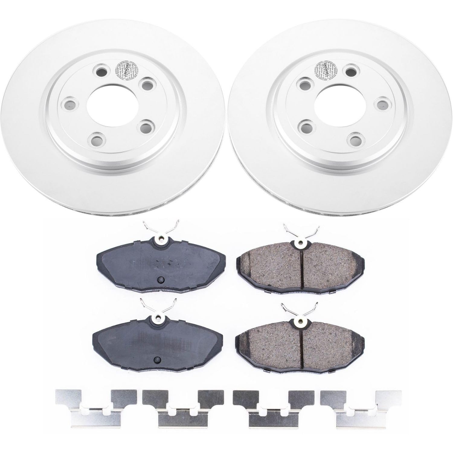 Coated Power Stop CRK1361 Brake Rotor and Ceramic Brake Pads- Rear