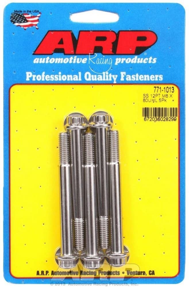 ARP 12pt M8 x 1.25 x 80mm Stainless Steel Bolts (Set of 5)