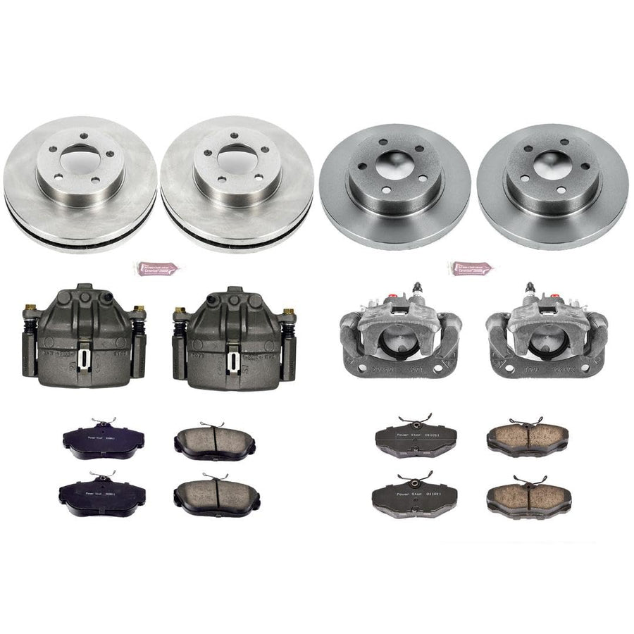 Power Stop KCOE1328 Replacement Autospeciality Front and Rear Caliper Kit- OE Rotors, Ceramic Brake Pads, Calipers For Ford Taurus, Lincoln Continental, Mercury Sable [Model Specific]