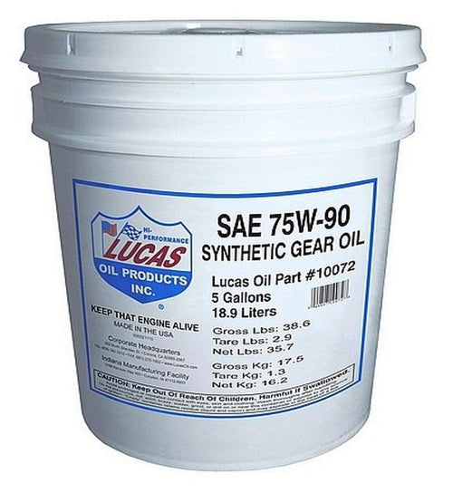 75W-90 SAE Lucas Oil Synthetic Transmission and Differential Lube - 5 Gallon Pail