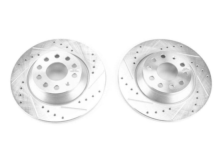 Power Stop EBR1498XPR Rear Drilled and Slotted Brake Rotor Pair For Audi A3, Audi Q3, Audi, Audi Q3 Quattro, Audi TT Quattro, VW Jetta, VW Tiguan, VW Tiguan [Model Specific]
