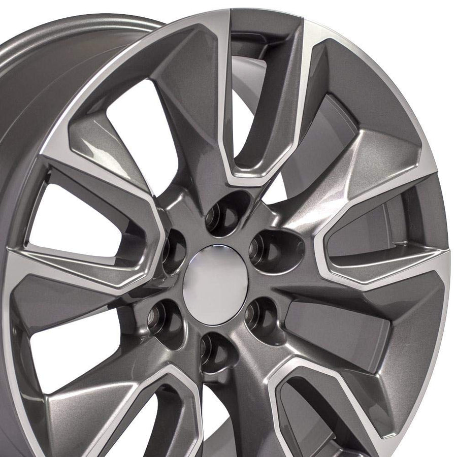 CV32 OE Wheels 20 Inch Rim Fits Silverado 1500 RST Style 6x139.7 20x9 Gloss Gunmetal Machined - Hollander 5916 (1)