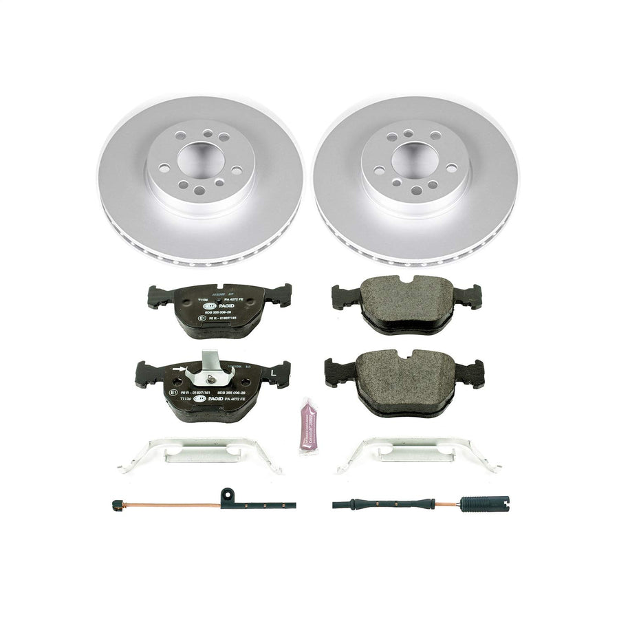 Power Stop ESK879 Euro-Stop Front Brake Kit and 1 Front Sensor Wire For BMW X5 2000-2006 [Model Specific]