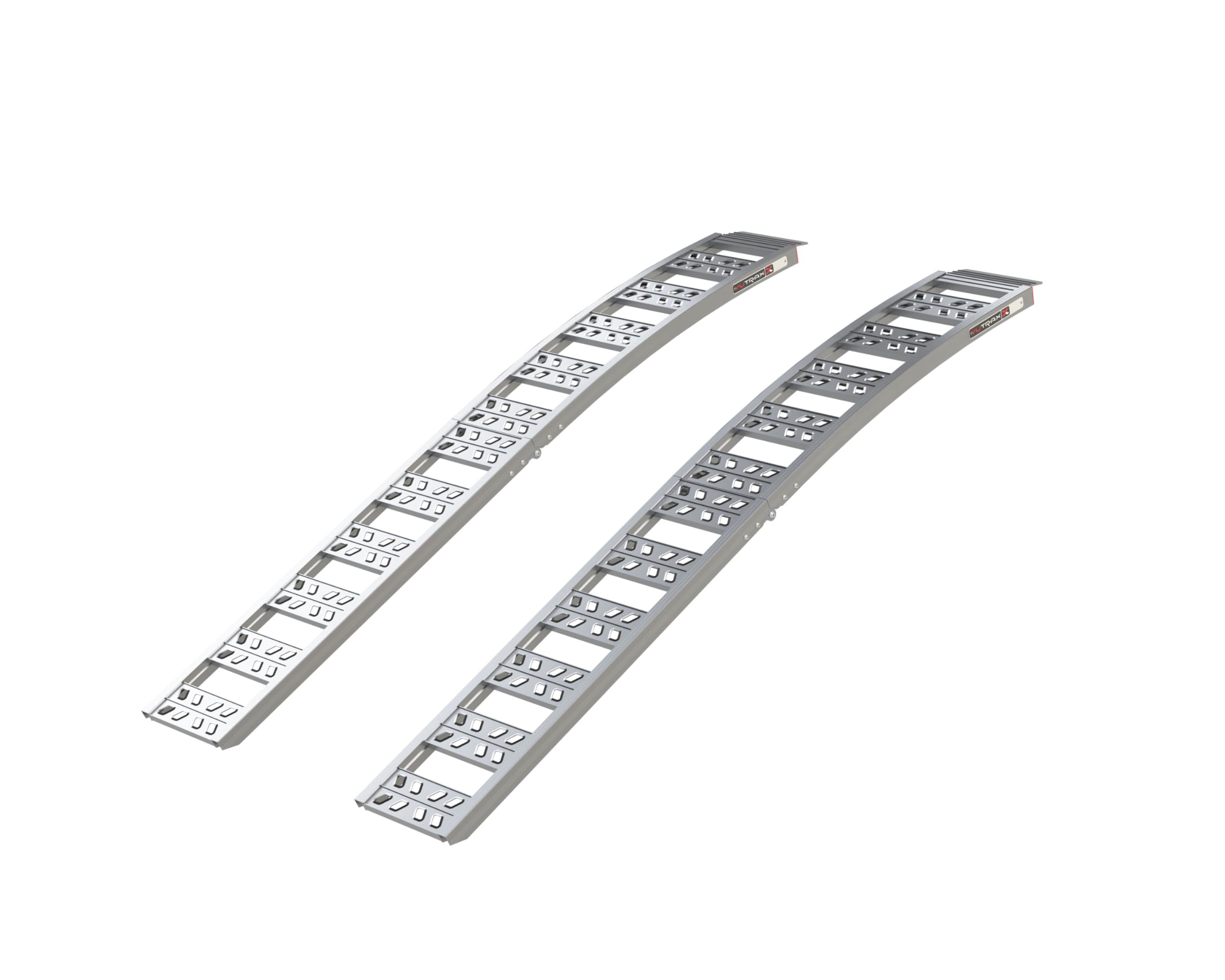 90” Yutrax® Folding Arched Ramps, High-Strength Extruded Aluminum, 1500 lb. Load Capacity, Arched Design, Folds for Transport, ATV/Golf Cart/Riding Lawn Mower Loading, Pair, YR401