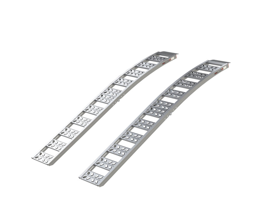 90” Yutrax® Folding Arched Ramps, High-Strength Extruded Aluminum, 1500 lb. Load Capacity, Arched Design, Folds for Transport, ATV/Golf Cart/Riding Lawn Mower Loading, Pair, YR401