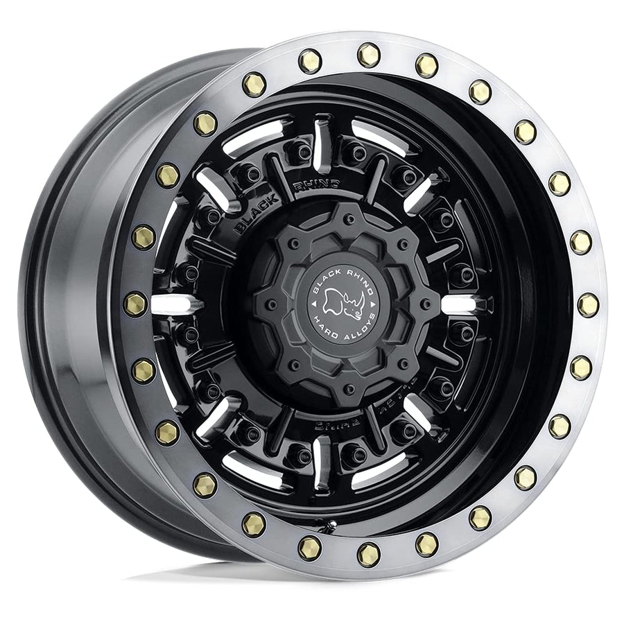 Black Rhino ABRAMS Hard Alloys 17X8.5, 6X5.5, 4.75, 0mm GLOSS GUN BLACK W/ MACHINED DARK TINT - 1785ABR006140B12