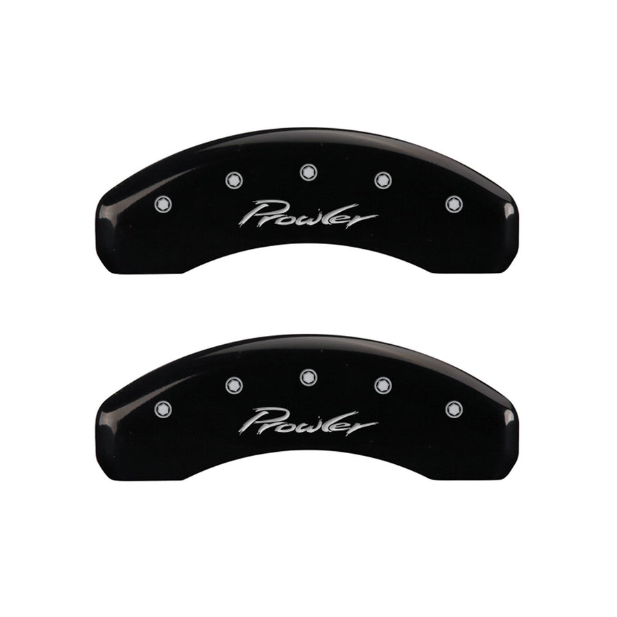 MGP Caliper Covers 'Prowler' 32014SPRLBK Engraved Caliper Cover with Black Powder Coat Finish and Silver Characters, (Set of 4)