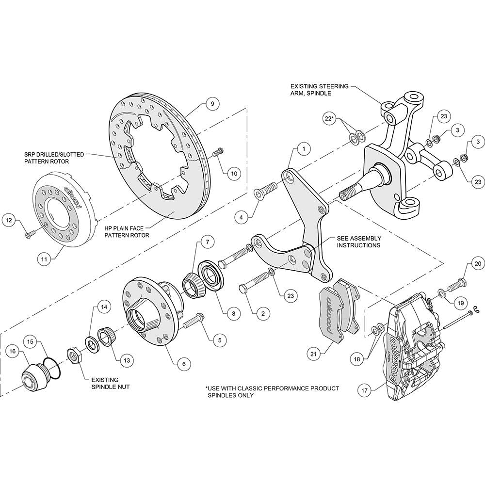Front Hub Kit, DP6A 12.19", Red