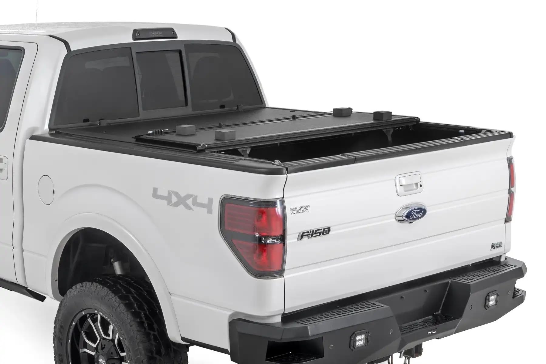 Hard Tri-Fold Tonneau Cover Rough Country for Ford F-150 (2004-2014) - Low-Profile Aluminum Truck Bed Cover, Fits 5'7 Bed (66.7")