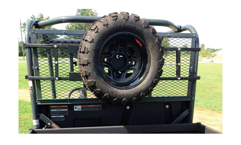 Power-Ride GREAT DAY Spare Tire Carrier - For Mid-Size UTVs With 42-53in Roll Bar Width - Black Powder-Coated Finish, UVPR775-STC-M/S
