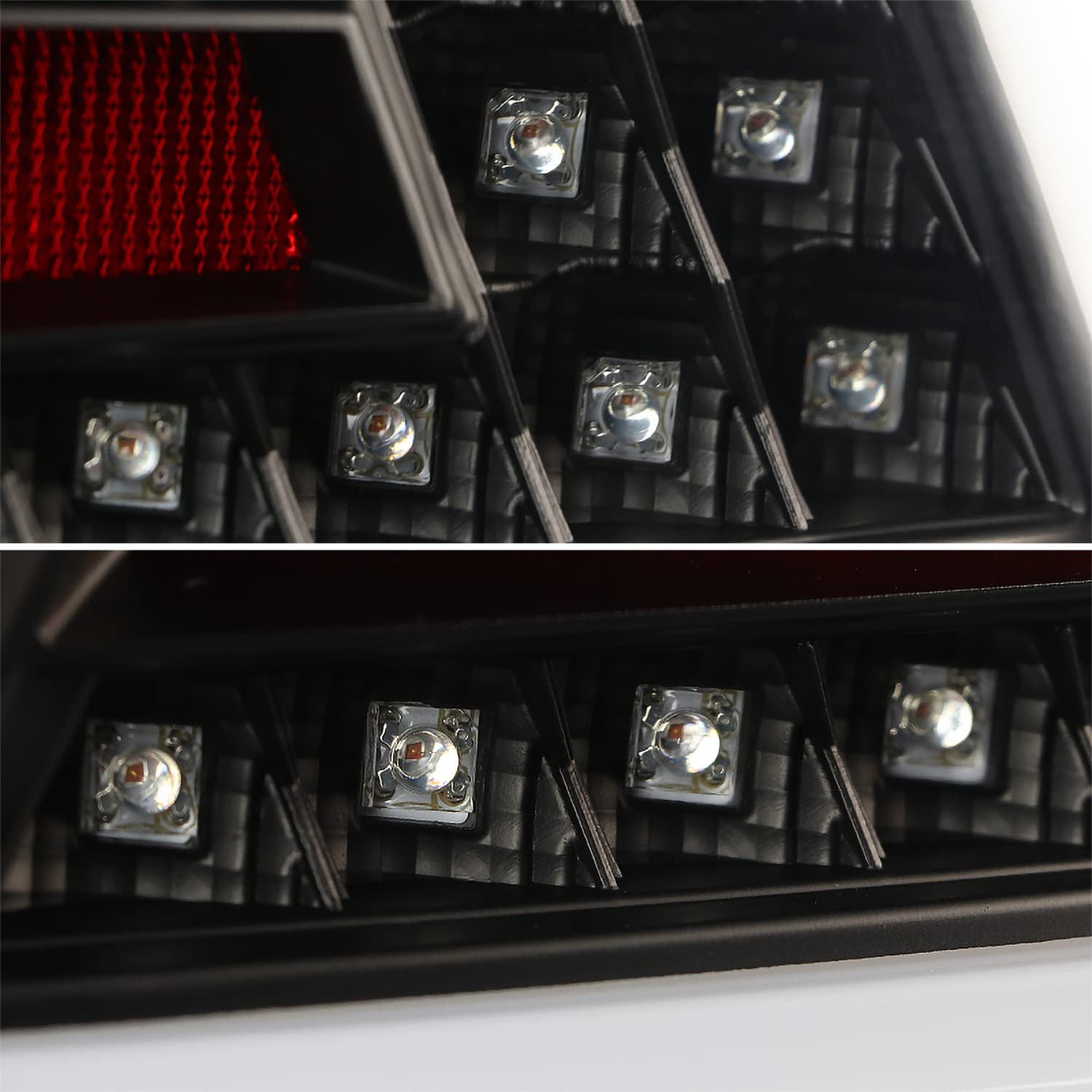 Black LED Tail Lights SPEC-D TUNING w/White Sequential LED Tube Compatible with 2015-2021 Subaru WRX/WRX STI Left + Right Pair Assembly