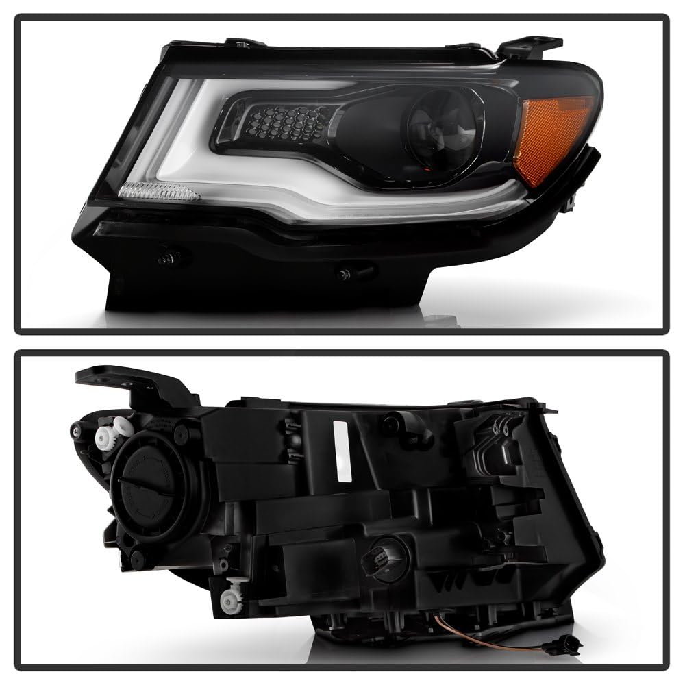 Jeep Compass 17-20 Spyder (xTune) LED DRL Projector Headlights - Low Beam-HB4(Included) ; High Beam-HB4(Included) ; Signal-PY21W(Included) - Black