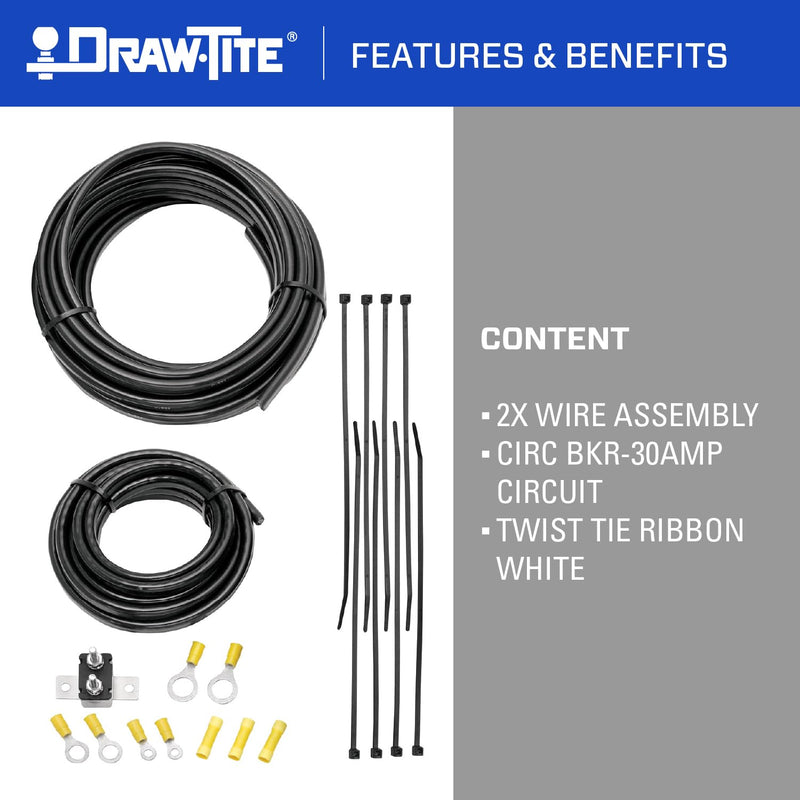 Trailer Brake Controller Installation Kit, Draw-Tite 20506, Wiring Only, Vehicle and Trailer